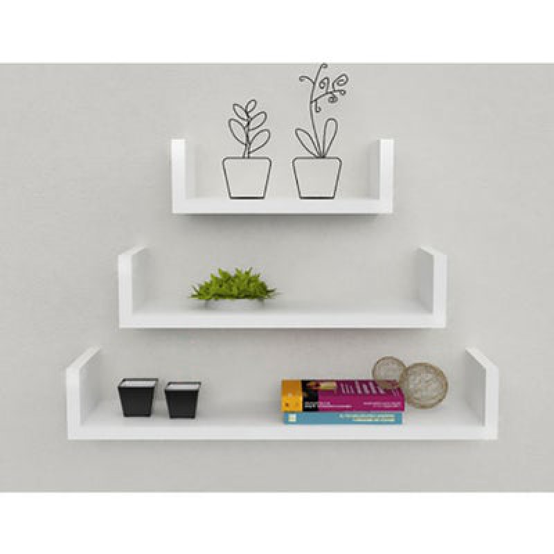 3-Piece Wall Mounted Floating Shelves White--4