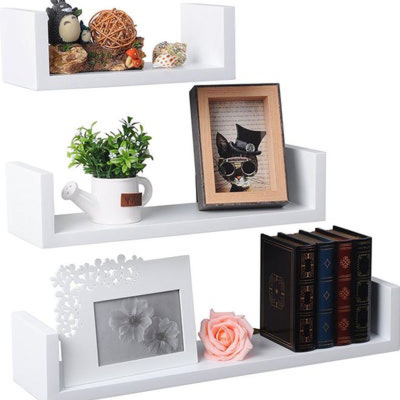 3-Piece Wall Mounted Floating Shelves White--2