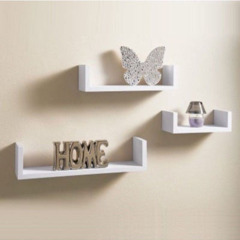 3-Piece Wall Mounted Floating Shelves White--1