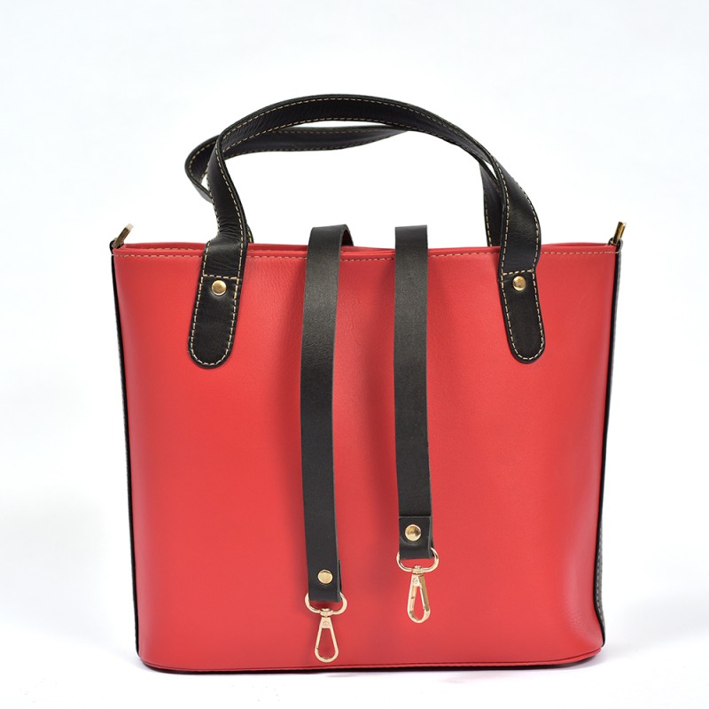 Red Women’s Shoulder Leather Handbag--1
