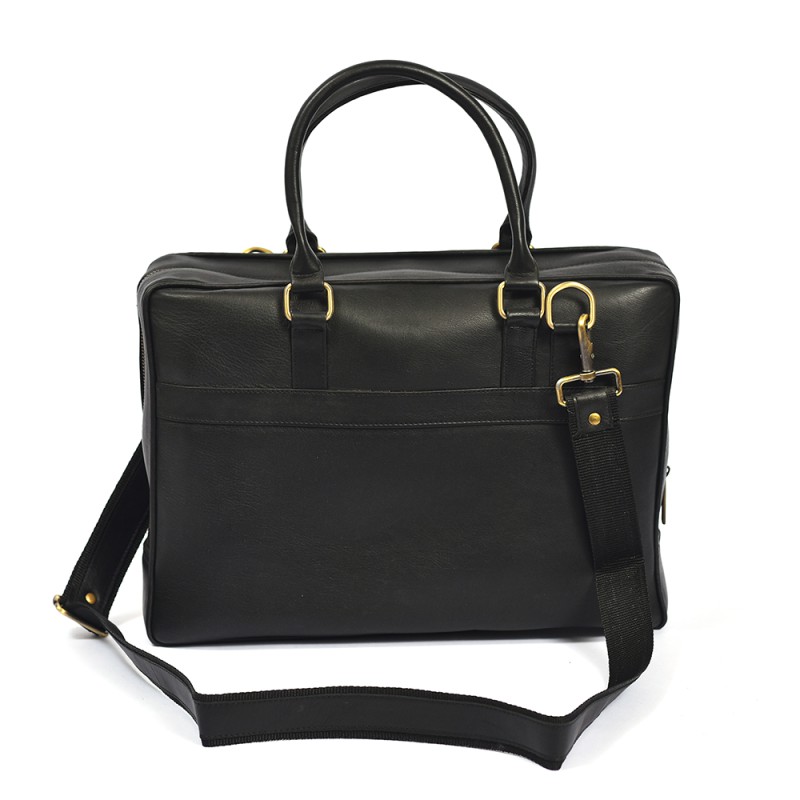 Leather Laptop Handbag Genuine Leather Laptop Briefcase, Adjustable Shoulder Business Office Travel Bag--0