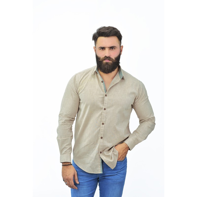 Men's Dress Shirt Regular Fit Buttondown Collar--1