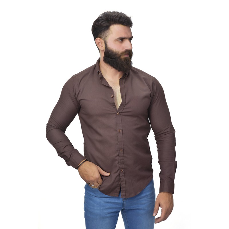 Men's Full-Sleeve Regular-fit Casual Poplin Shirt--1