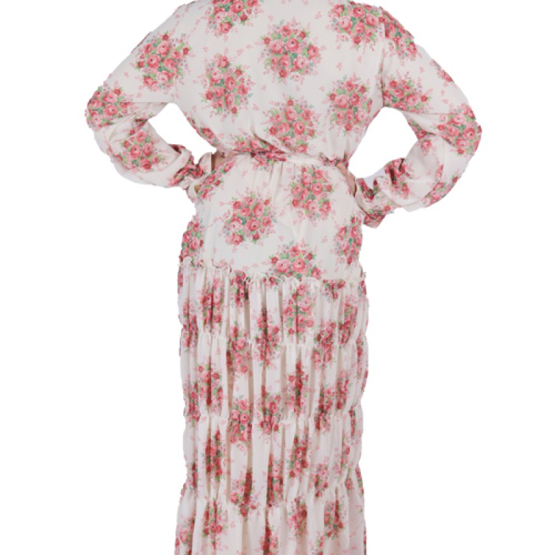 Women’s Fancy Full Sleeve Printed Maxi Dress--2