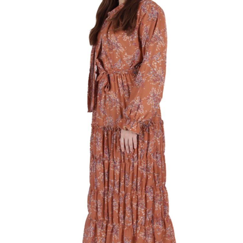 Women’s Full Sleeve Printed Maxi Dress--3