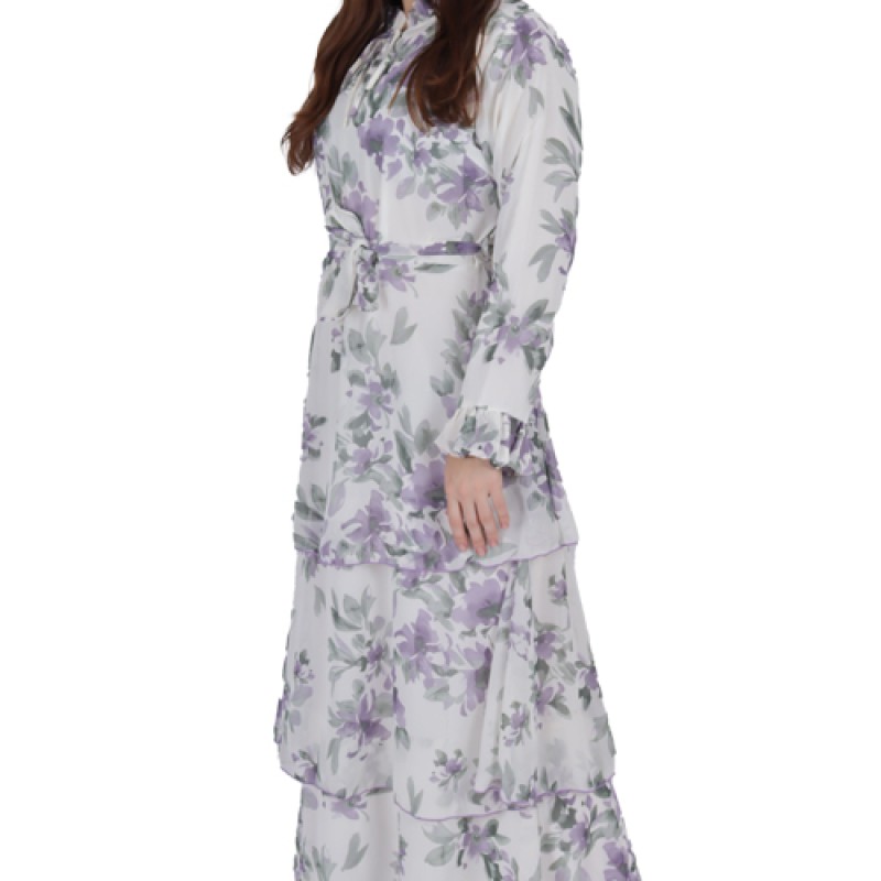 Women’s Maxi Dress Printed Long Sleeves--3