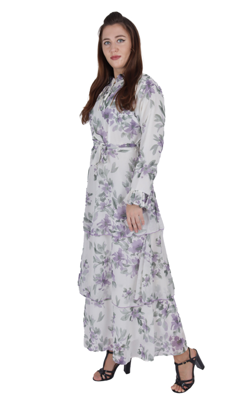 Women’s Maxi Dress Printed Long Sleeve