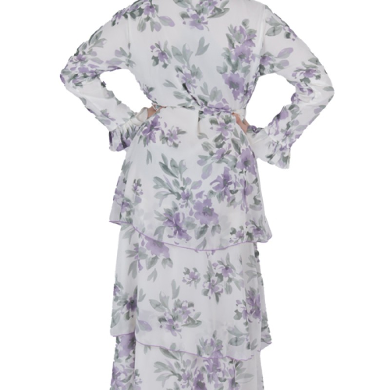 Women’s Maxi Dress Printed Long Sleeves--2