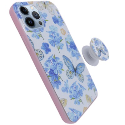 Buy Printed Back Case for iPhone 12 pro with Finger Holder