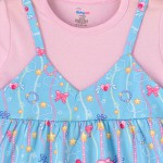 Unicorn Printed Spaghetti Strap dress with attached Tees for Girls