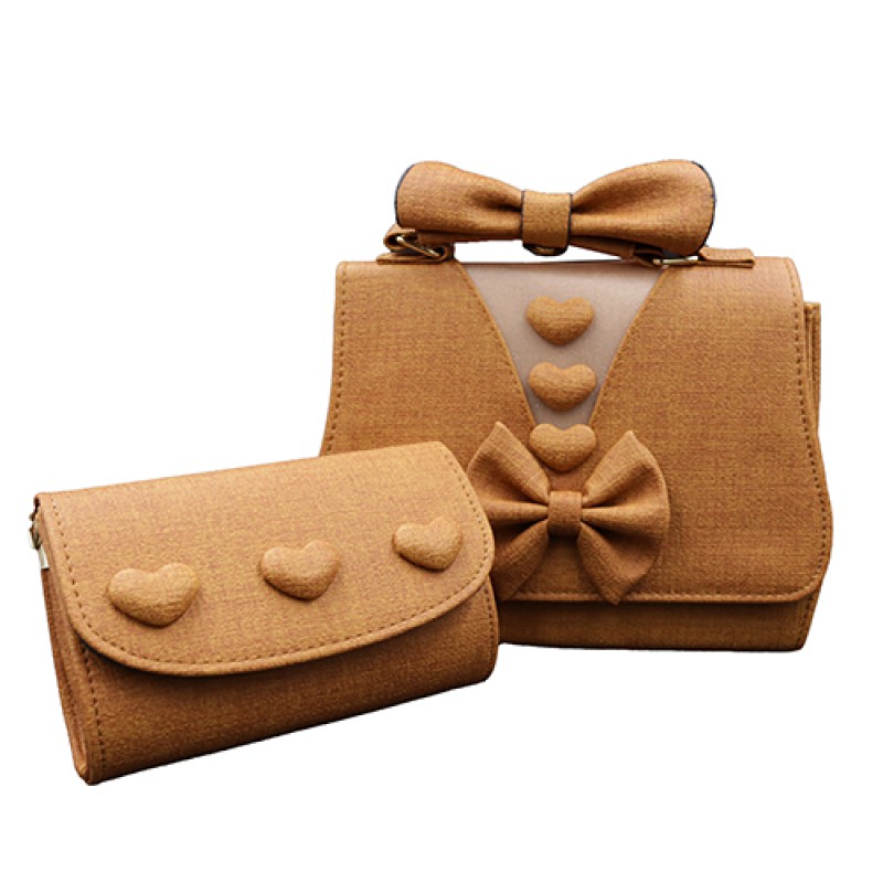 Minora Women PU Leather Handbag 2 Pcs Set--0