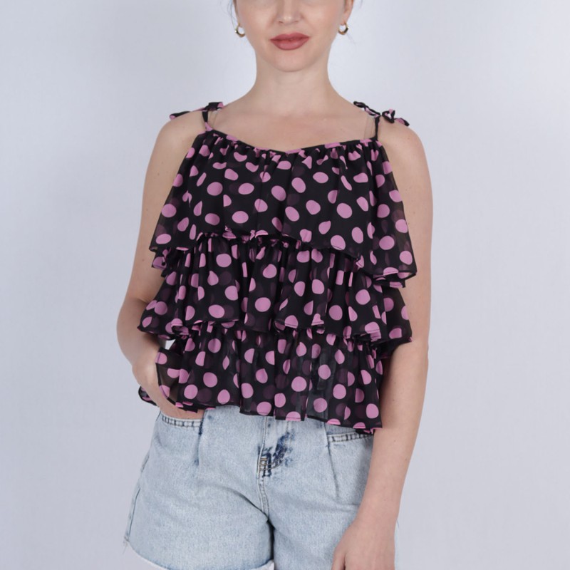 Swing Top For Girls With Strappy Layered Ruffle--4