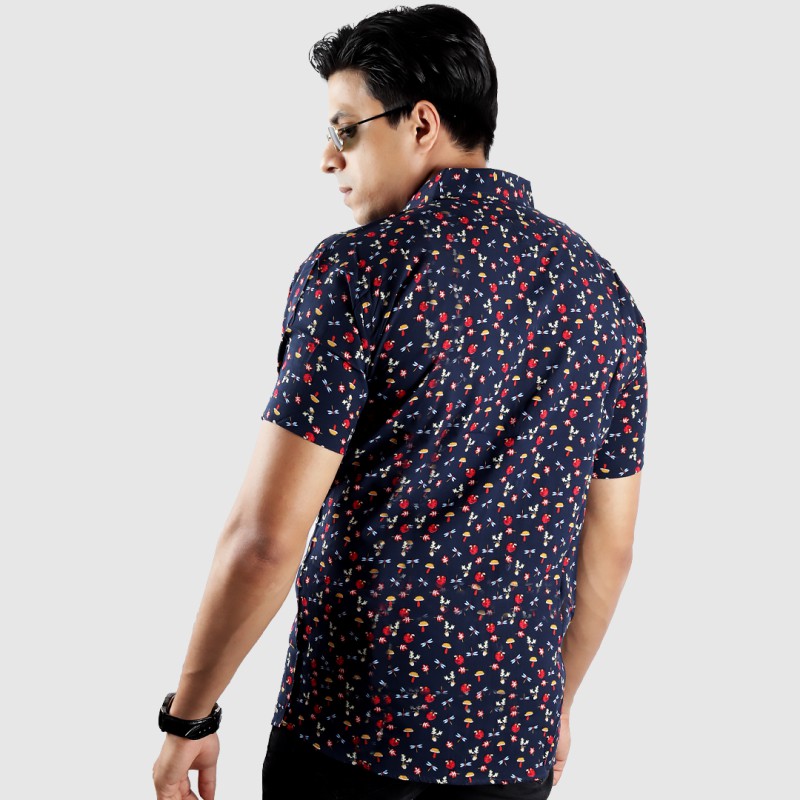 Men Cotton Printed Shirt | Printed Shirt With Colorful Dots--2