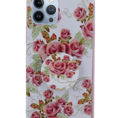 Printed Back Case for iPhone 12 with Finger Holder
