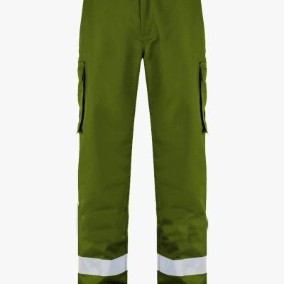 cargo trousers with radium strip in green