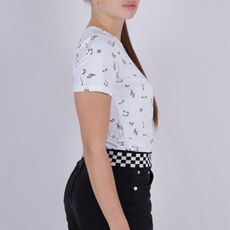 Printed Crop Top With Slogan Waistband--1